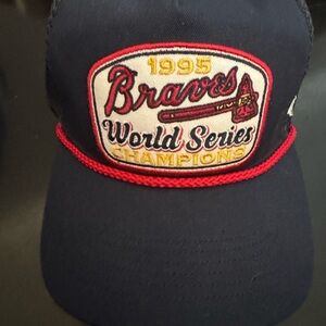 Braves 1995 World Series Champions Navy Rope-Trim Snapback Hat